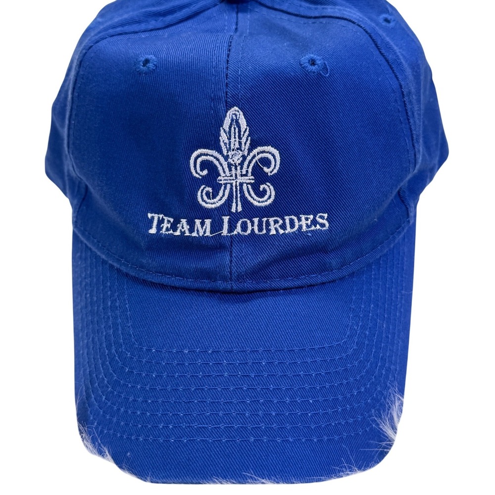 Port & Company Team Lourdes Blue Baseball Cap Fleur-de-lis Embroidered Hat